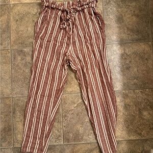 Striped Rust Red Women's Pants